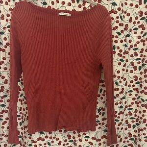 Abercrombie & Fitch Cherry Red Ribbed Top